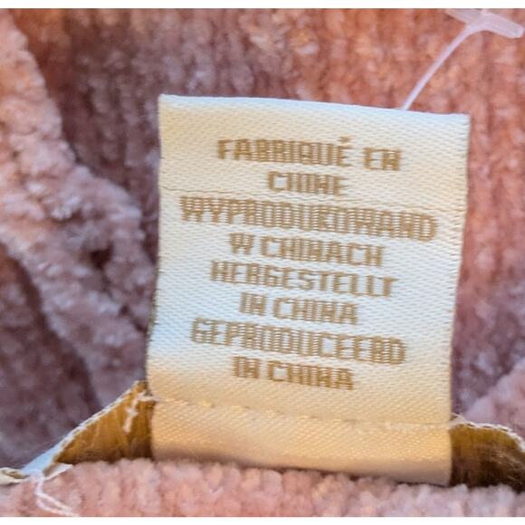 NEW Cynthia Rowley Sweater Hoodie Large Pink Chenille Textured Diamond Knit Soft - Picture 9 of 9